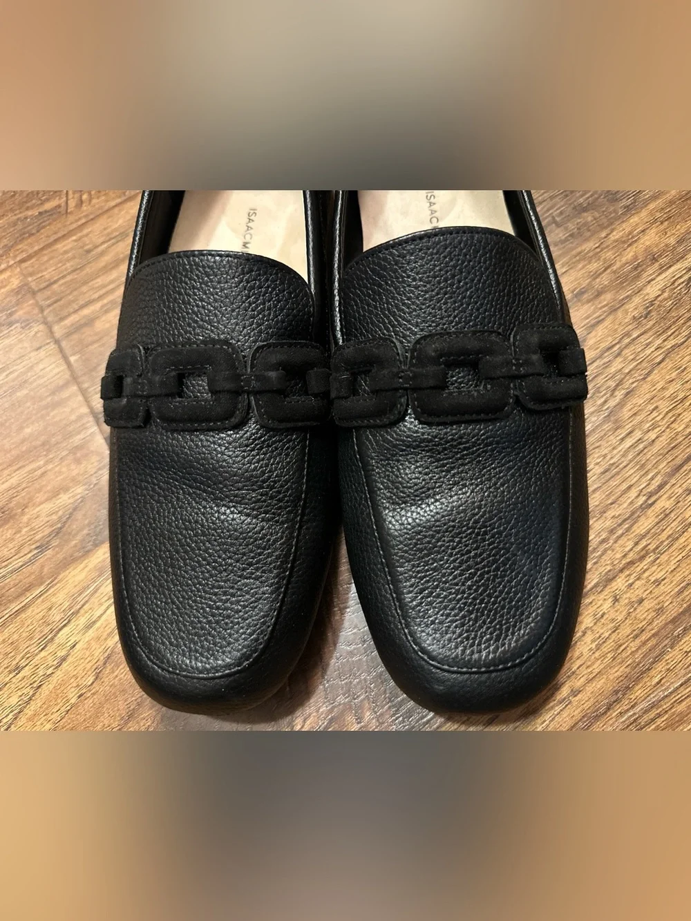 Isaac Mizrahi Live Black Leather Loafers Women’s Size 9M Slip-On